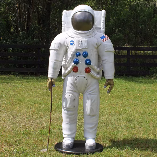 Estatua de astronauta moderna, decoración del hogar, estatua de astronauta de fibra de vidrio de tamaño real, estatua de astronauta de resina