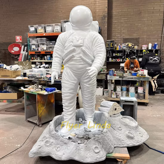 Decoración del hogar, escultura de astronauta espacial de fibra de vidrio, estatua artesanal de resina para regalo
